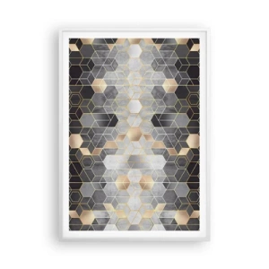 Affiche dans un cadre blanc - Poster - Composition de diamants - 70x100 cm