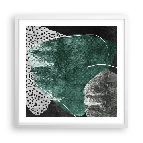 Affiche dans un cadre blanc - Poster - Abstraction colorée avec feuille d'or - 50x50 cm