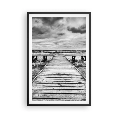 Affiche dans un cadre noir - Poster - J'attends que le vent, ça le chassera... - 61x91 cm