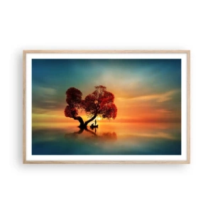 Affiche dans un chêne clair - Poster - Plénitude et éloignement sans monde - 91x61 cm