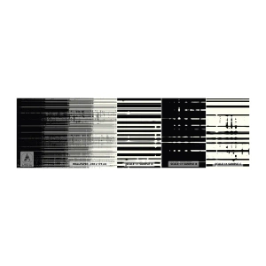 Échantillon de Papier Peint Autocollant Deluxe Sticker - Ondes et vibrations - Noir et blanc, Codes-barres, Lignes - 100x30 cm
