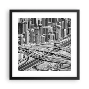 Affiche dans un cadre noir - Poster - Dubaï - la ville impossible - 40x40 cm