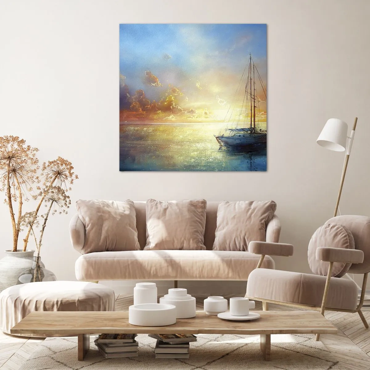 Impression sur toile - Image sur toile - Dans une baie dorée - 40x40 cm