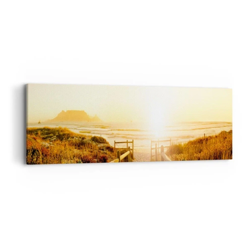 Impression sur toile - Image sur toile - A travers la dune, vers le soleil - 90x30 cm