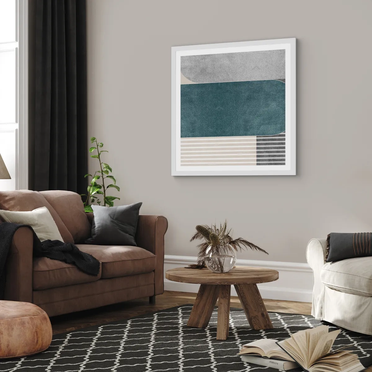 Affiche dans un cadre blanc - Poster - Composition de niveaux - 60x60 cm