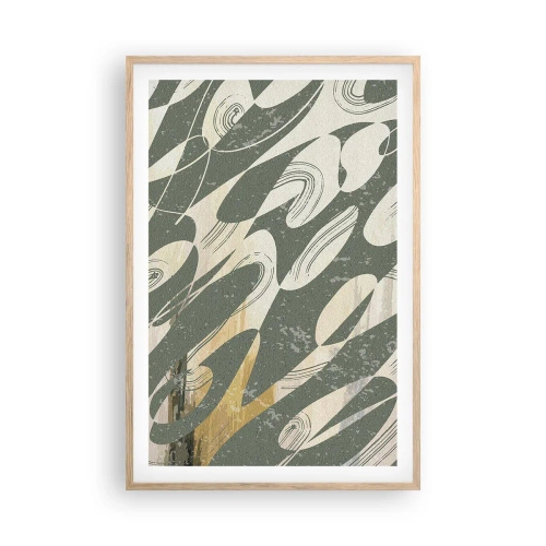 Affiche dans un chêne clair - Poster - Abstraction rythmique - 61x91 cm