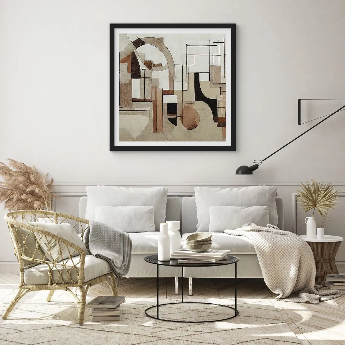Affiche dans un cadre noir - Poster - Paysage urbain 2.0 - 40x40 cm