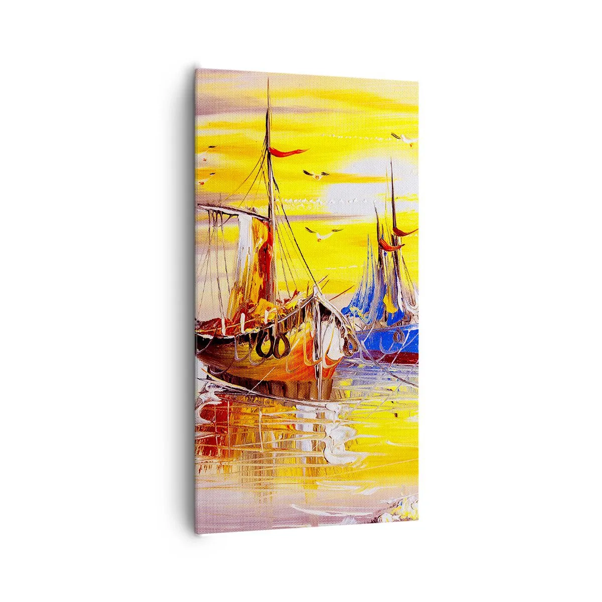 Impression sur toile - Image sur toile - Un repos bien mérité au port - 65x120 cm