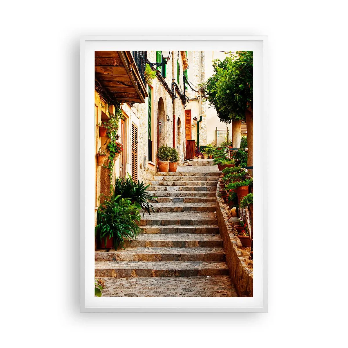 Affiche dans un cadre blanc - Poster - Le charme des vacances espagnoles - 61x91 cm