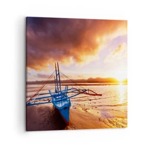 Impression sur toile - Image sur toile - Allongez-vous dans le sable après une longue journée - 50x50 cm