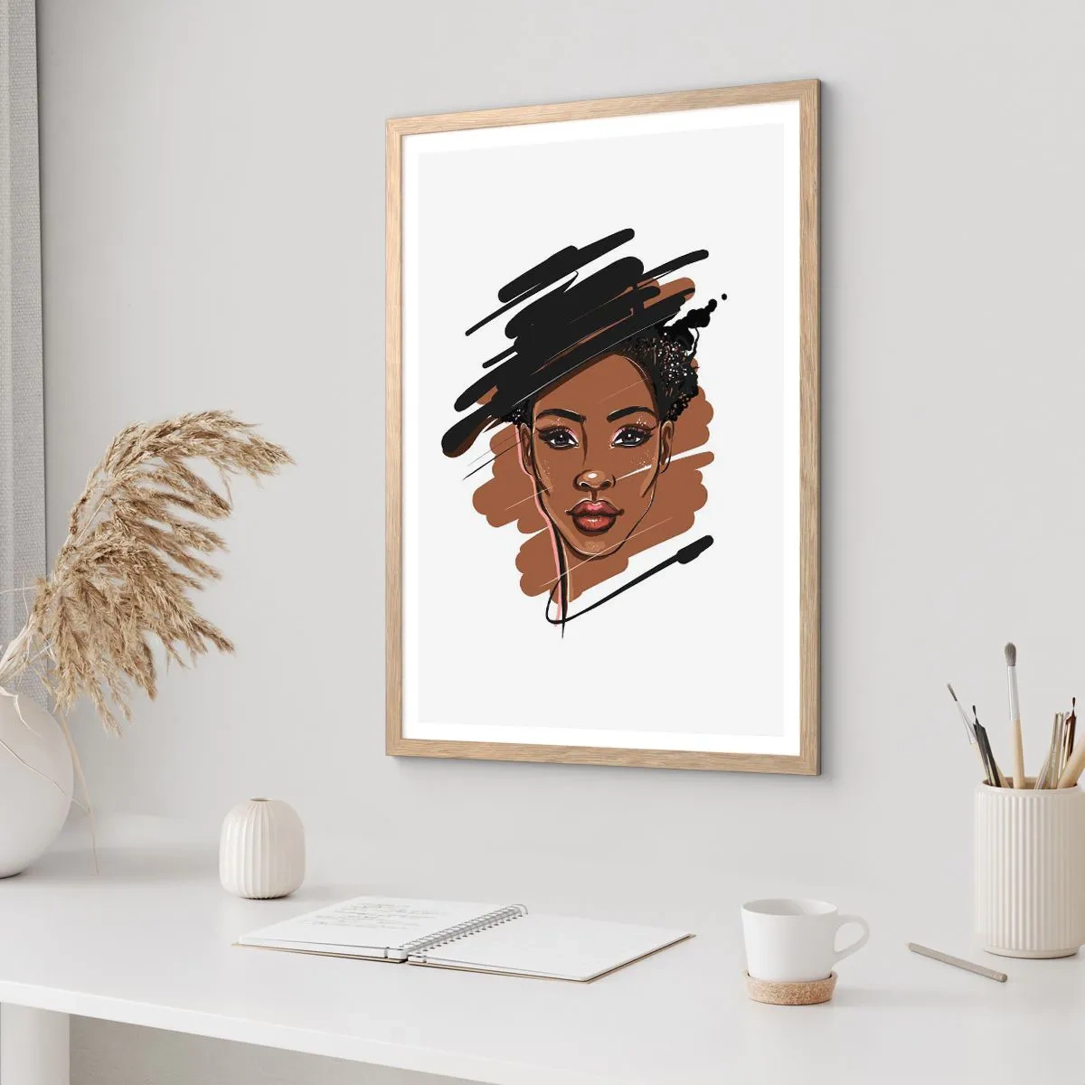 Affiche dans un chêne clair - Poster - Doux comme le chocolat - 40x50 cm