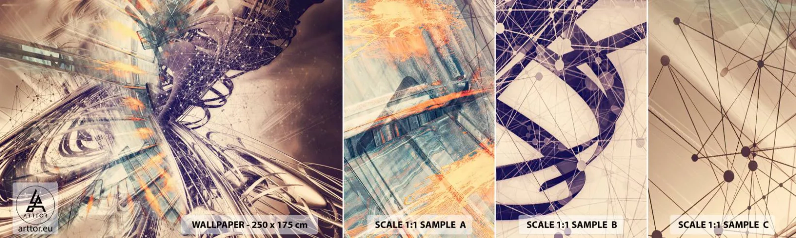 Échantillon De Papier Peint Standard Eco - En grande hâte - Abstraction, Morceau, Graphique - 100x30 cm