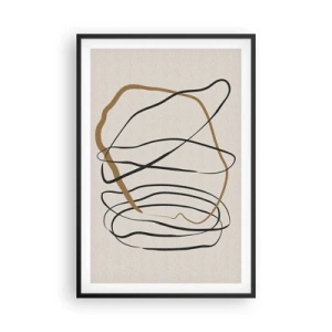 Affiche dans un cadre noir - Poster - Composition – danse en boucle - 61x91 cm