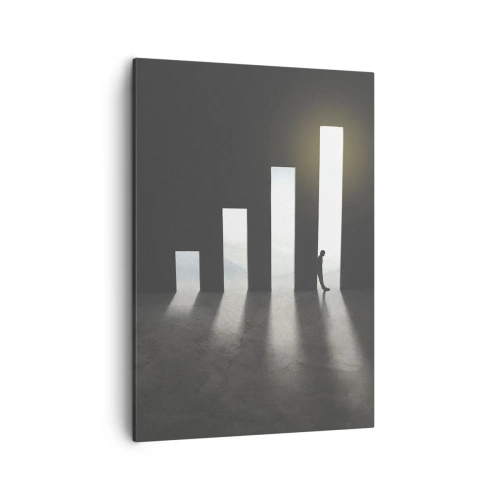 Impression sur toile - Image sur toile - Croissance symbolique sous forme de passages éclairés par la lumière - 50x70cm - Succès – impression - Décoration murale moderne pour le salon et la chambre ARTTOR