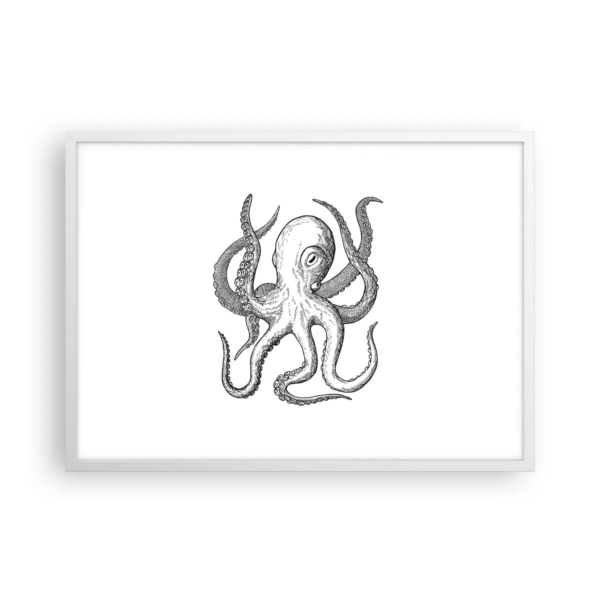 Affiche dans un cadre blanc - Poster - Dansant avec les vagues - 70x50 cm