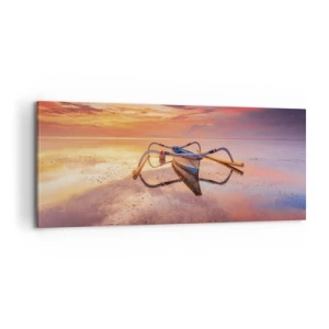 Impression sur toile - Image sur toile - Le calme d'une soirée tropicale - 100x40 cm