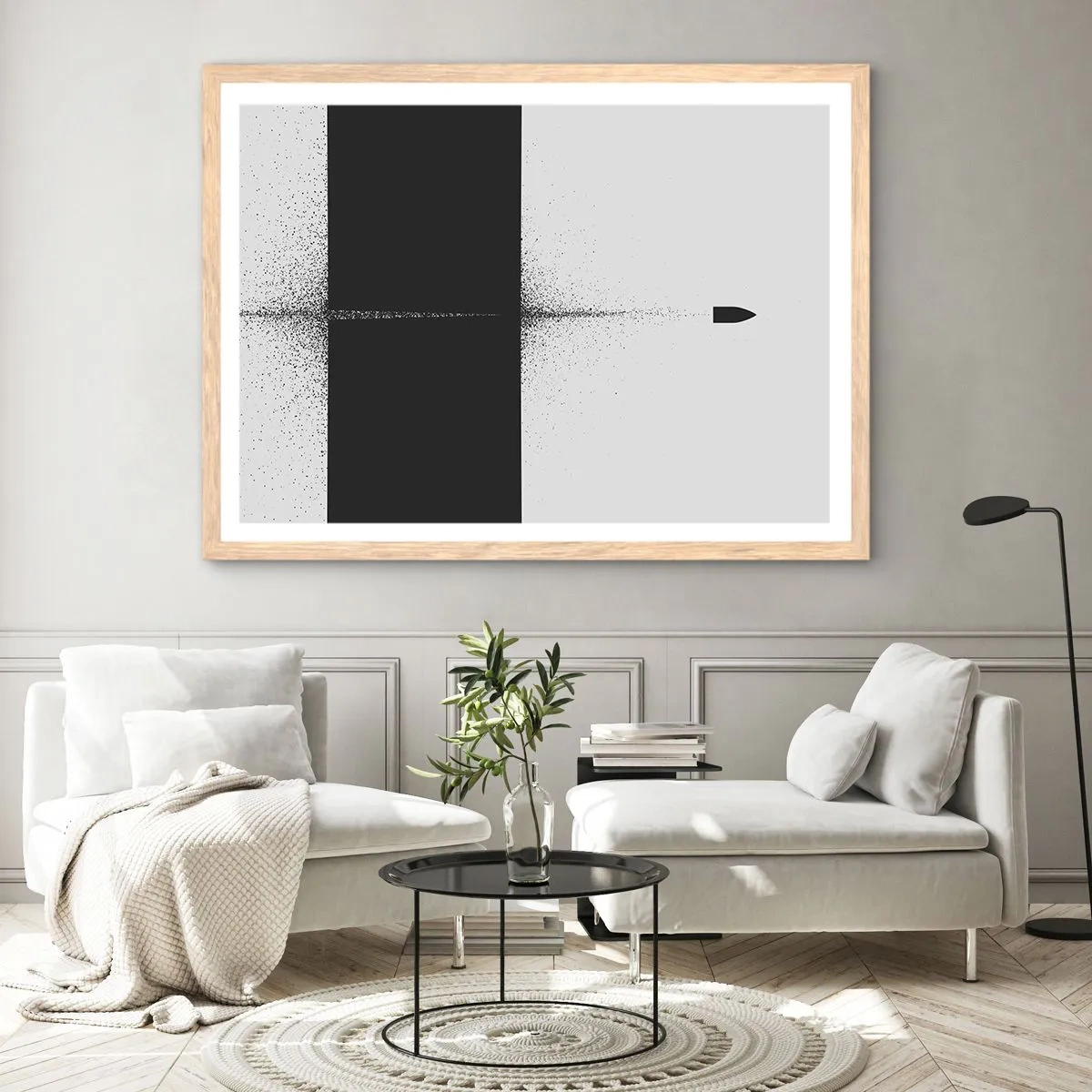 Affiche dans un chêne clair - Poster - Droit au but - 50x40 cm