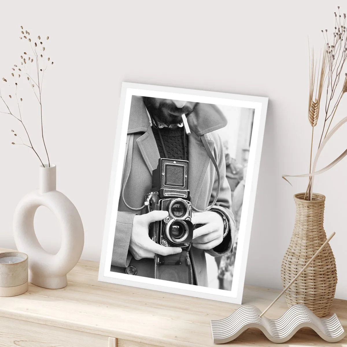 Affiche dans un cadre blanc - Poster - Dans un style rétro - 30x40 cm