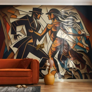 Papier Peint Photo Premium Sand - Danse de passion et de volupté - Cubisme, Danse, Couple - 400x280 cm