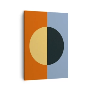 Impression sur toile - Image sur toile - Abstraction géométrique aux couleurs contrastées - 50x70cm - Composition de chaleur et de fraîcheur - Décoration murale moderne pour le salon et la chambre ARTTOR