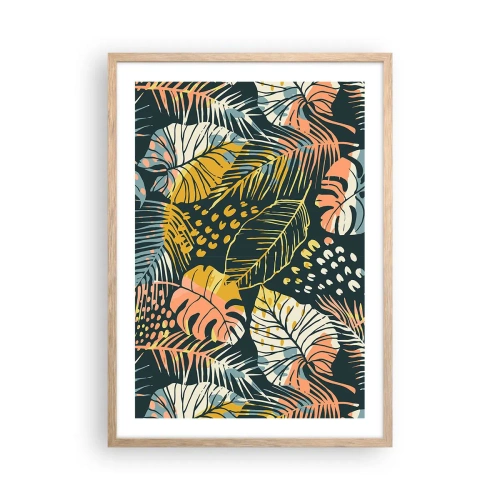 Affiche dans un chêne clair - Poster - Fantaisie feuillue - 50x70 cm