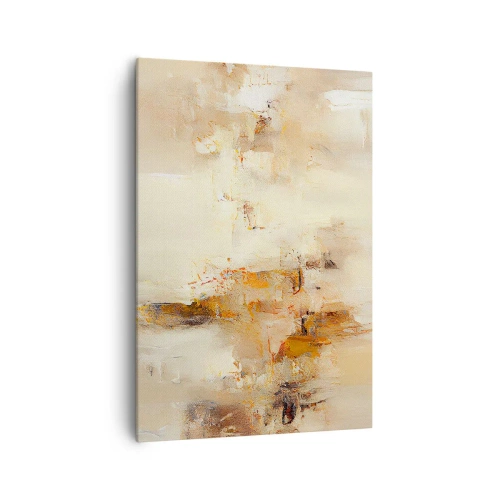 Impression sur toile - Image sur toile - Une composition abstraite dans des tons chauds de jaune et de marron. - 70x100cm - Âme de l'ambre - Décoration murale moderne pour le salon et la chambre ARTTOR