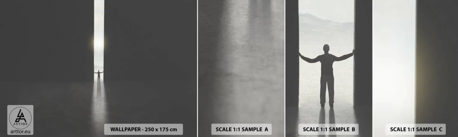 Échantillon De Papier Peint Standard Eco - Étape vers un avenir radieux - Abstraction, Homme, Morceau - 100x30 cm