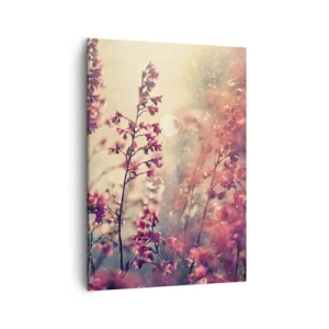 Impression sur toile - Image sur toile - Fleurs au soleil sur fond de nature - 50x70cm - Jardin secret - Décoration murale moderne pour le salon et la chambre ARTTOR