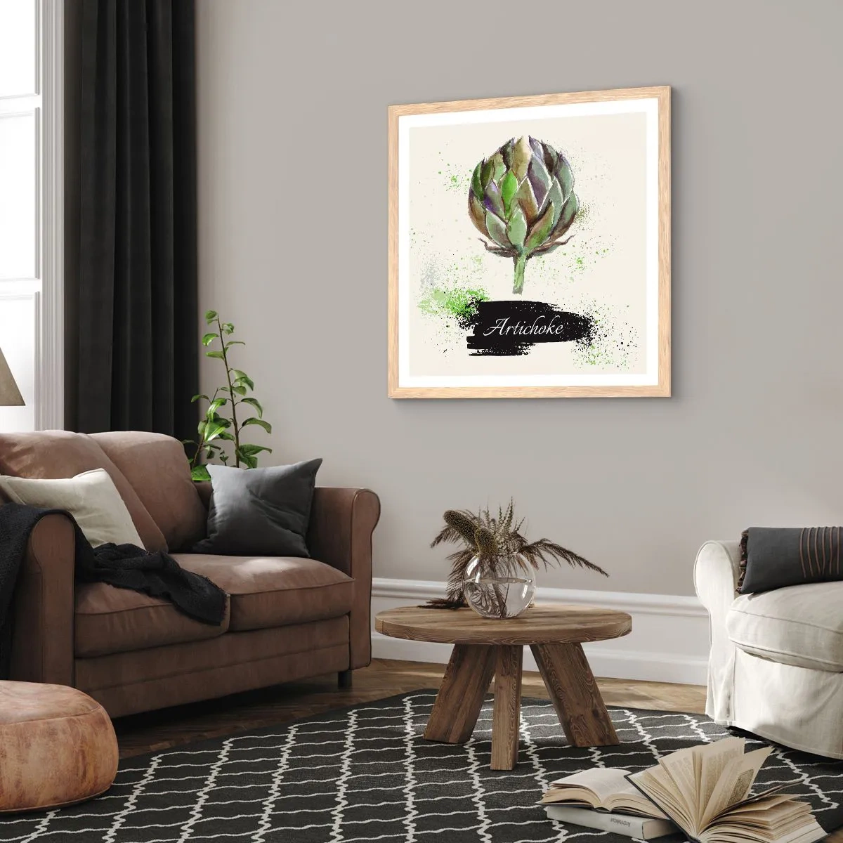 Affiche dans un chêne clair - Poster - Vive les légumes! - 30x30 cm