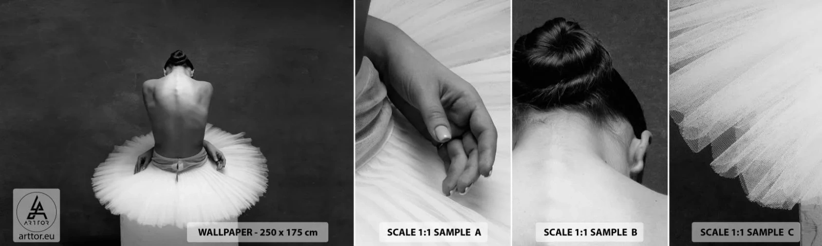 Échantillon de Papier Peint Autocollant Deluxe Sticker - C'est justement en train de fleurir - Ballerine, Danse, Ballet - 100x30 cm