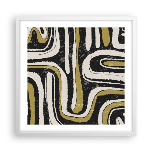 Affiche dans un cadre blanc - Poster - Composition : routes et ruelles - 50x50 cm