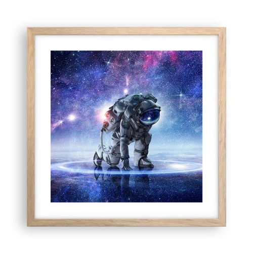 Affiche dans un chêne clair - Poster - Le ciel étoilé au dessus de moi - 40x40 cm