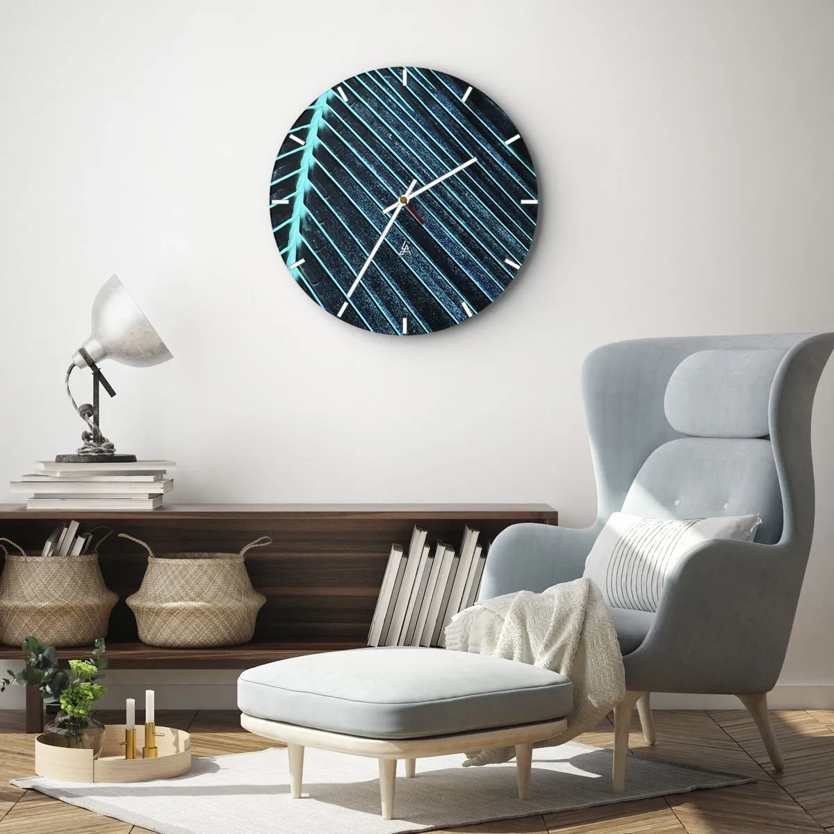 Horloge murale - Pendule murale - Texture verte - 40x40 cm