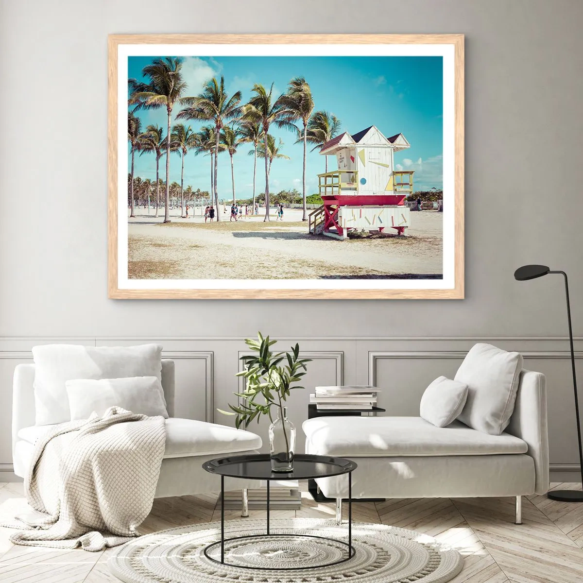 Affiche dans un chêne clair - Poster - Une belle journée devant toi - 100x70 cm