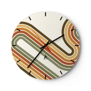 Horloge murale - Pendule murale - En zig zag vers le but - 40x40 cm
