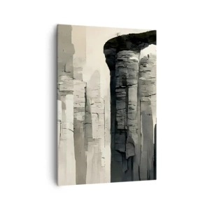 Impression sur toile - Image sur toile - Colonnes historiques dans un cadre monochrome atmosphérique - 70x100cm - La majesté de l'Antiquité - Décoration murale moderne pour le salon et la chambre ARTTOR