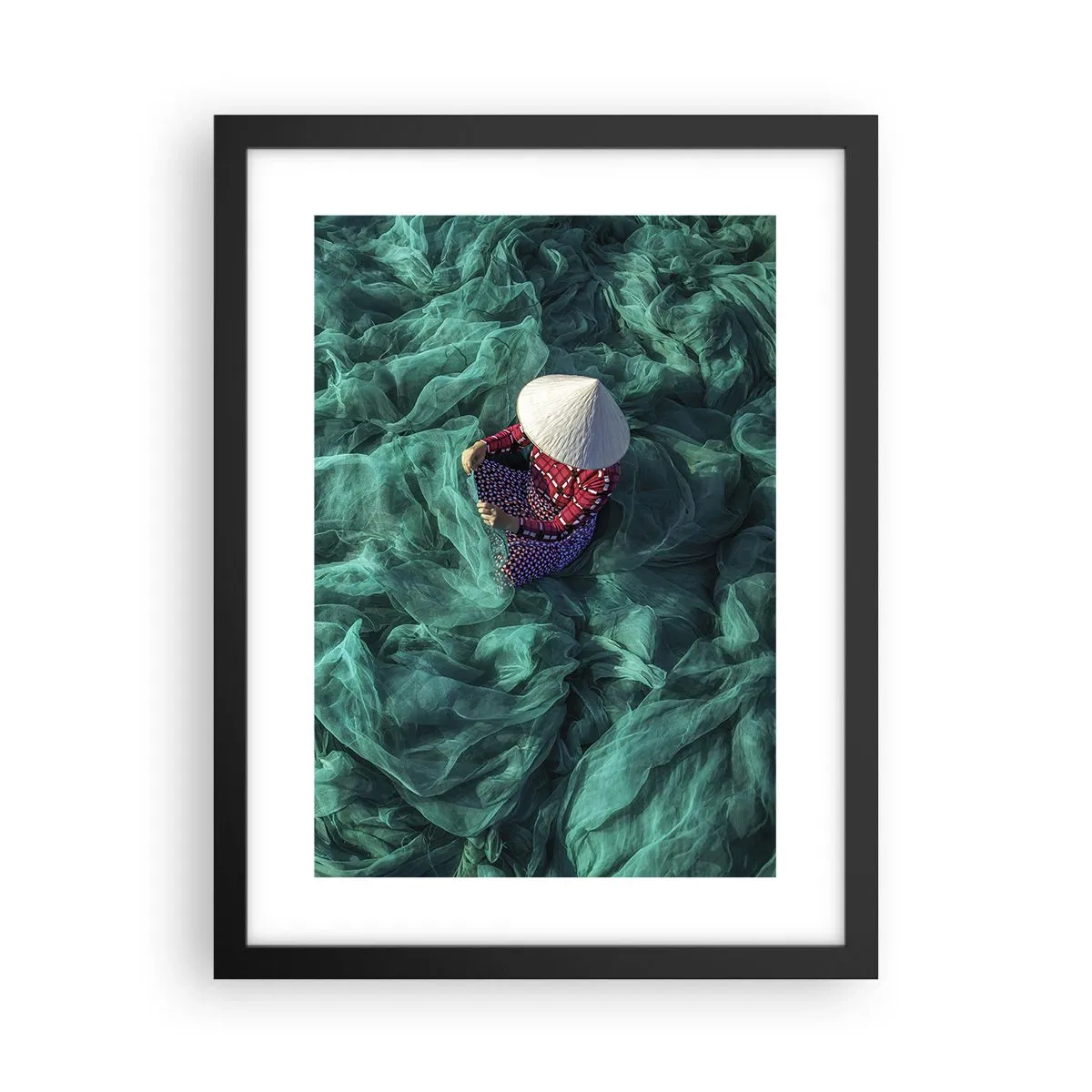 Affiche dans un cadre noir - Poster - Dans une mer de filet - 30x40 cm