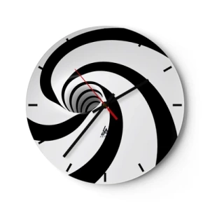 Horloge murale - Pendule murale - Spirale dynamique en noir et blanc - 30x30cm - Céder au vortex ? - Décoration murale moderne pour le salon, la cuisine et la chambre ARTTOR