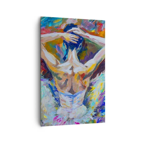 Impression sur toile - Image sur toile - Une ballerine aux couleurs dynamiques et à l'expression picturale - 80x120cm - Il se peut que ce soit tout - Décoration murale moderne pour le salon et la chambre ARTTOR