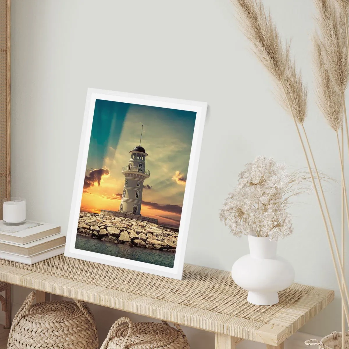 Affiche dans un cadre blanc - Poster - Lumière - Bonté - Beauté - 40x50 cm