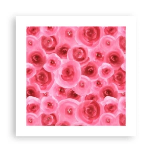 Affiche - Poster - Roses en-haut et en-bas - 40x40 cm