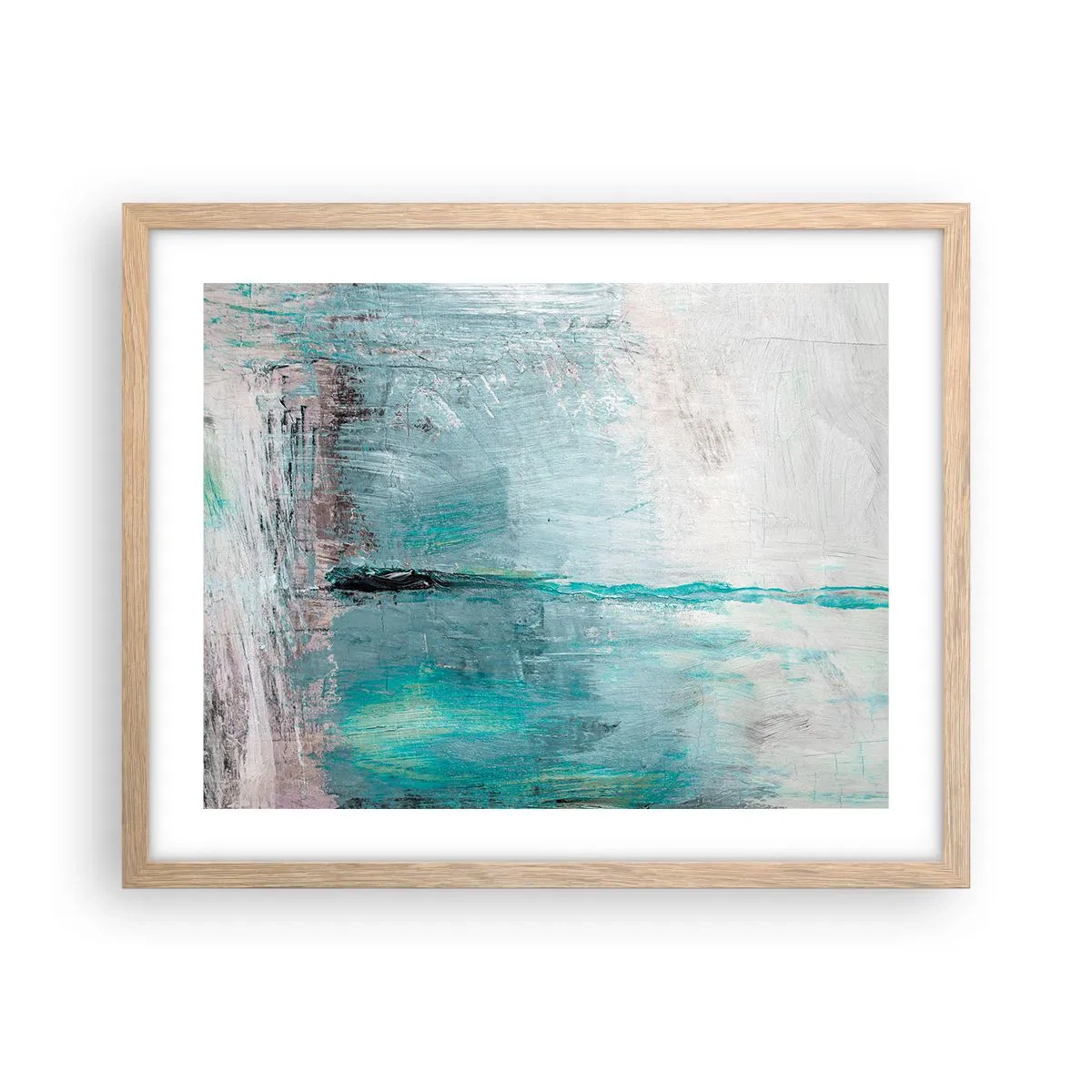 Affiche dans un chêne clair - Poster - Horizontalement en bleu - 50x40 cm