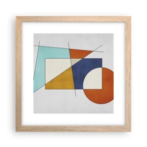 Affiche dans un chêne clair - Poster - Abstraction : plaisir moderniste - 30x30 cm