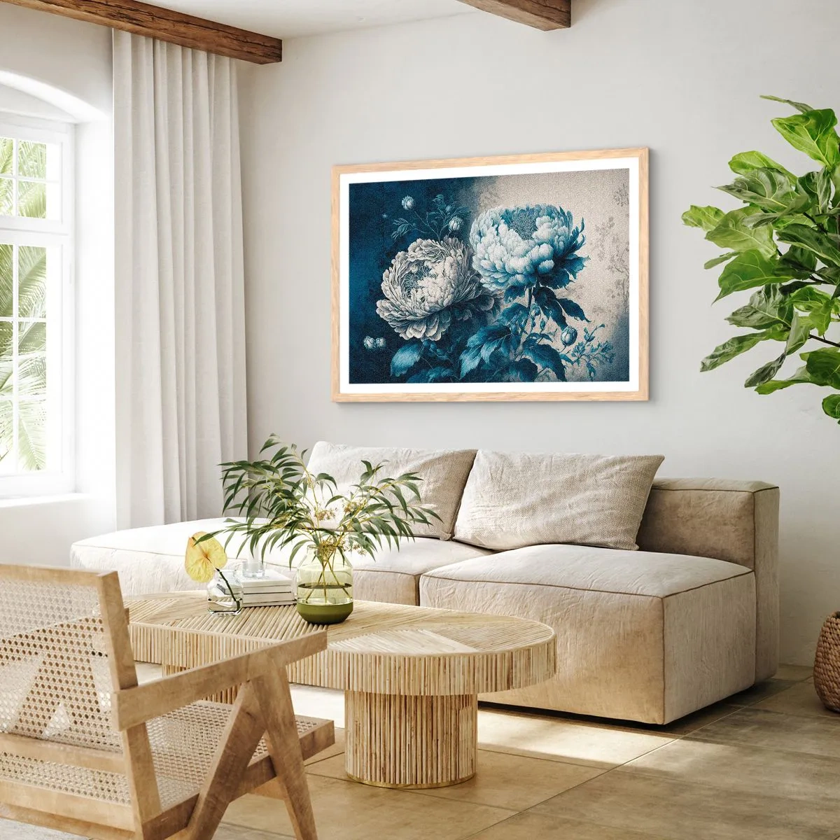 Affiche dans un chêne clair - Poster - Paire assortie - 100x70 cm