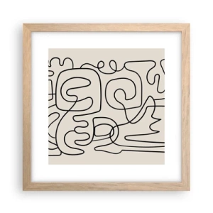 Affiche dans un chêne clair - Poster - Suivez les indices - 30x30 cm