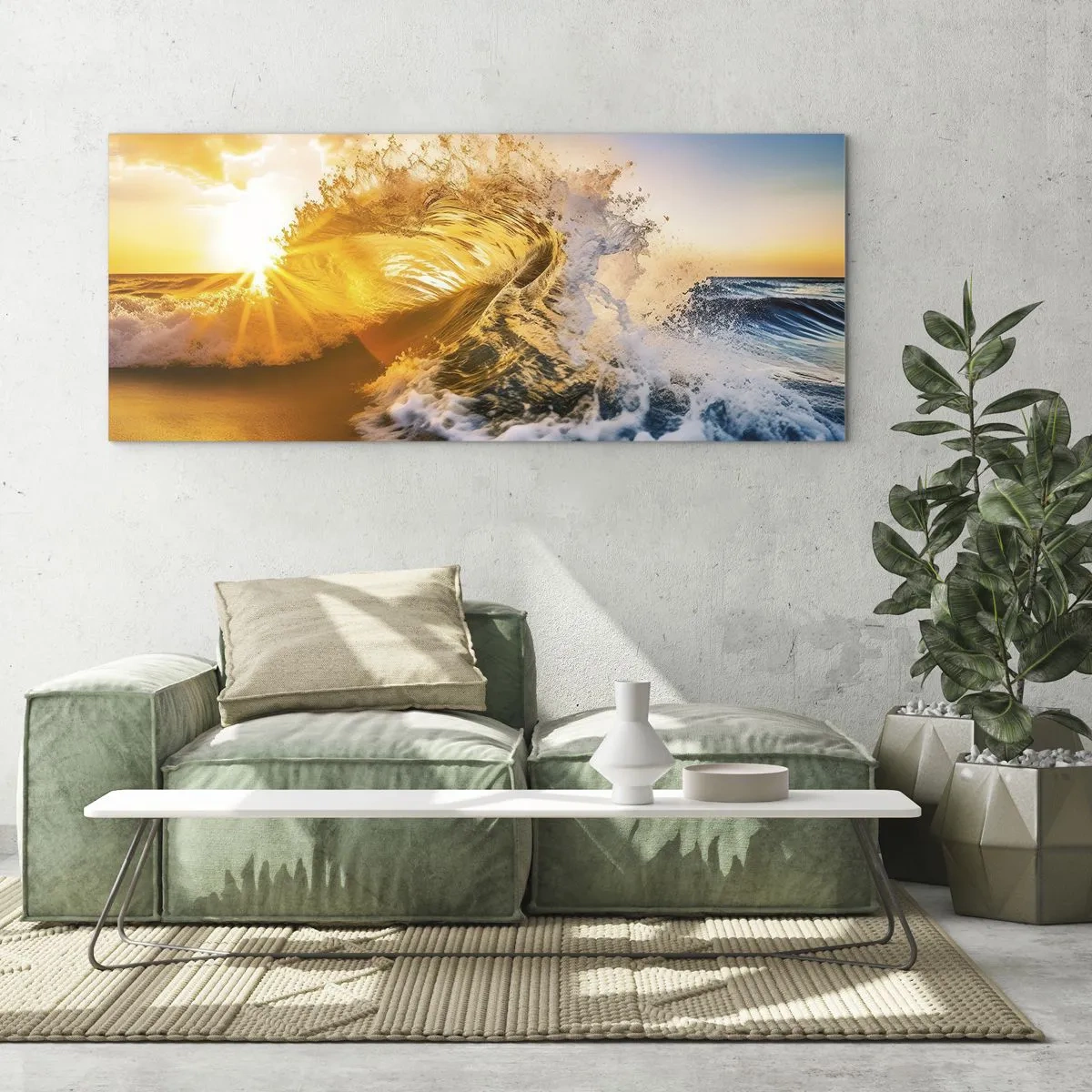 Impression sur verre - Image sur verre - S'amuser dans le sable - 100x40 cm