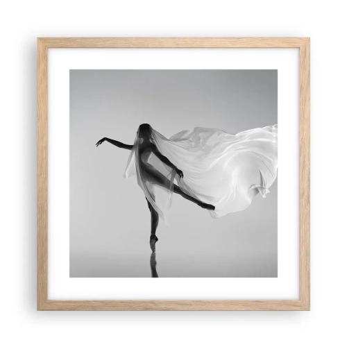 Affiche dans un chêne clair - Poster - Légèreté et grâce - 40x40 cm