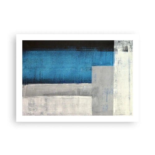 Affiche - Poster - Une composition poétique de gris et de bleu - 70x50 cm