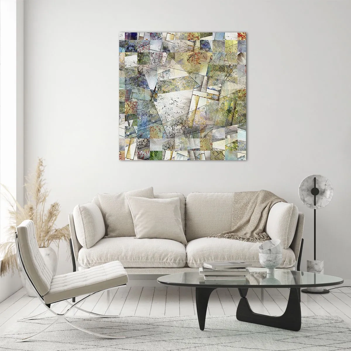 Impression sur verre - Image sur verre - Remaniement géométrique - 70x70 cm