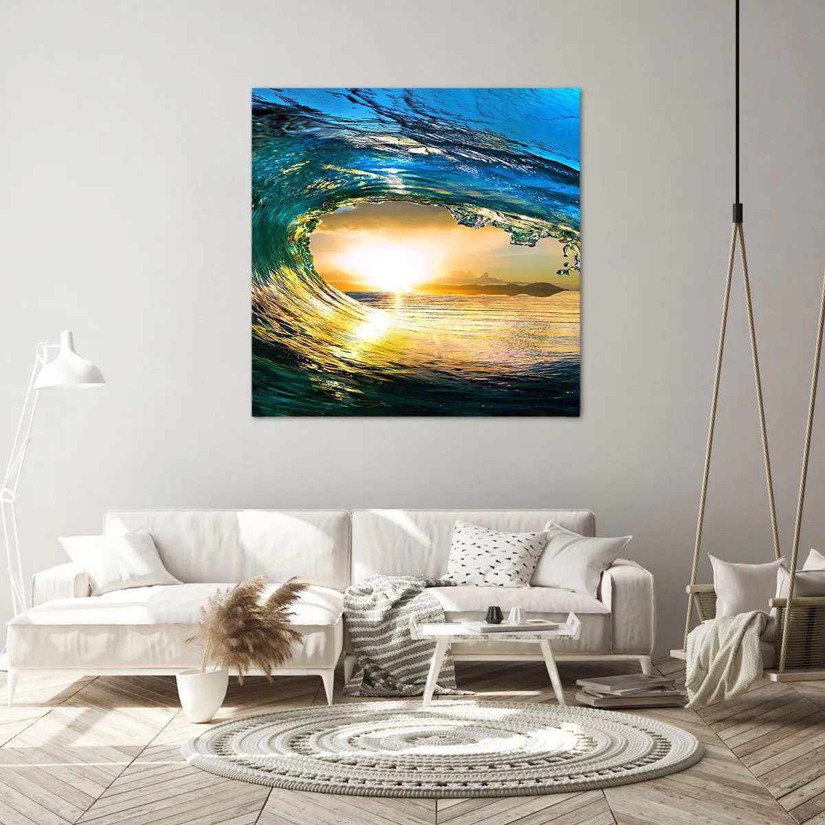 Impression sur toile - Image sur toile - Dans un éclat émeraude-or - 60x60 cm